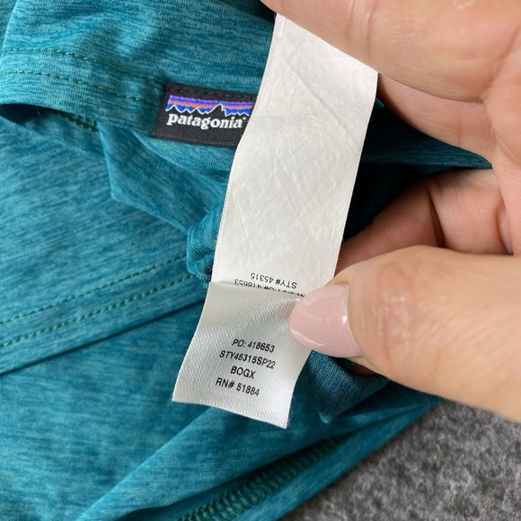 Patagonia Women's XS Teal Hooded Long Sleeve Performance Top Lightweight - Picture 5 of 10